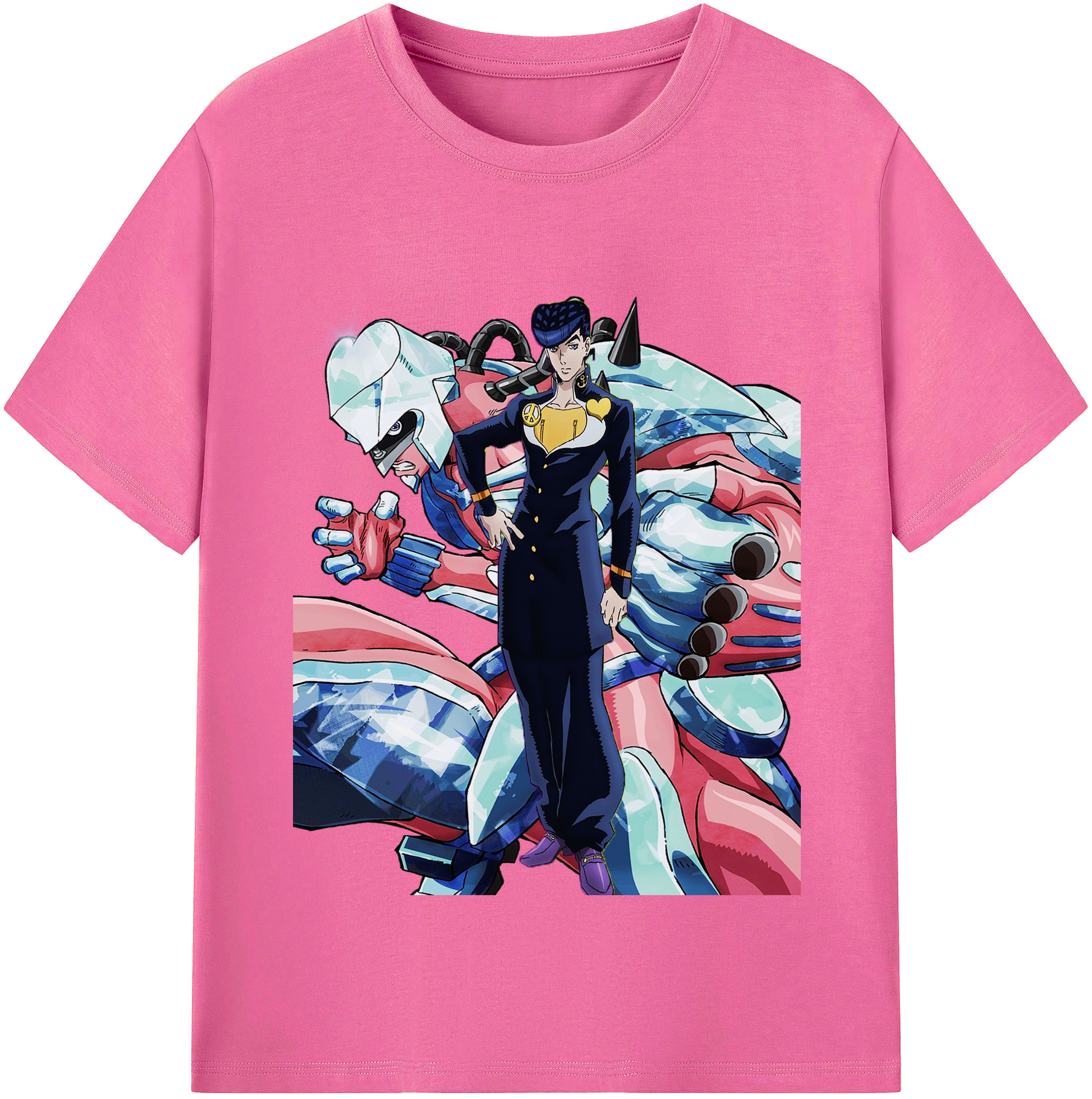 （画像用） ジョジョの奇妙な冒険 ひがしかた じょうすけ JoJo's Bizarre Adventure Higashikata Josuke レディースカジュアルプリントTシャツ（綿100％）
